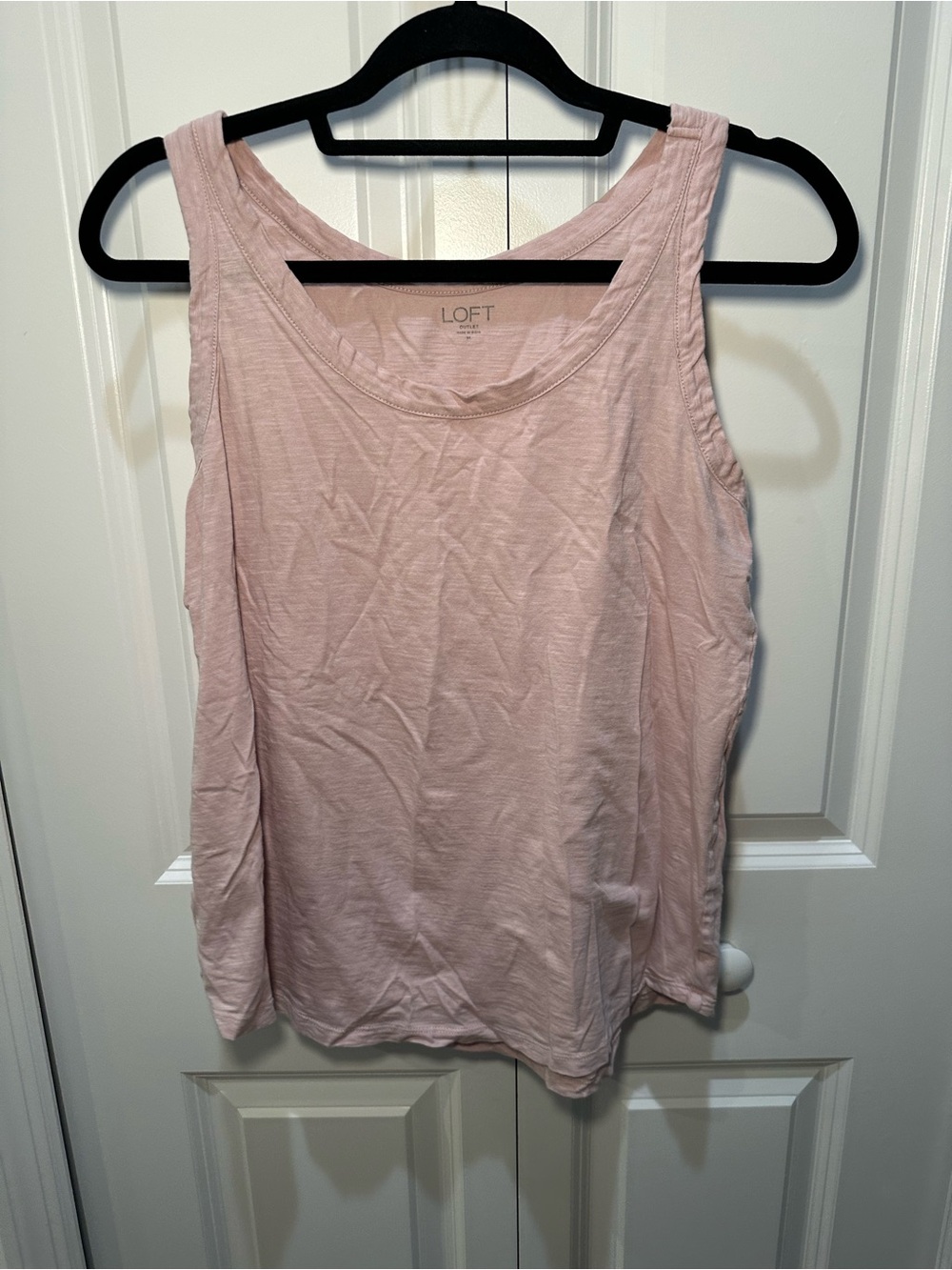 LOFT Women's Blush Pink Scoop Neck Tank 100% Cotton Size M